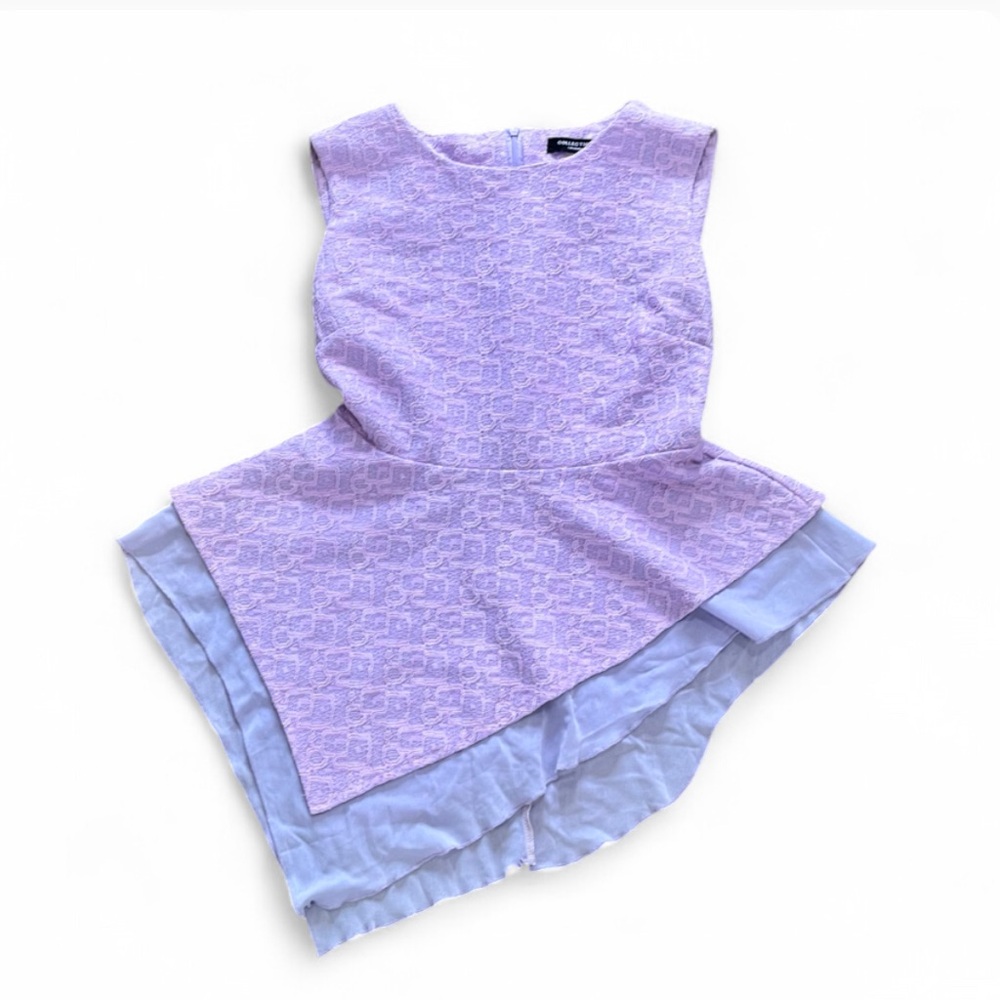 Collection B Lavender Lace Fairy Lace Layered Top